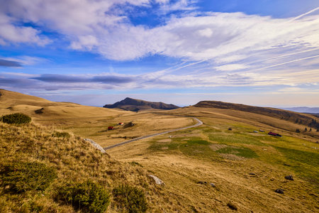 Beautiful mountain autumn landscape in Bucegi Mountains Romania