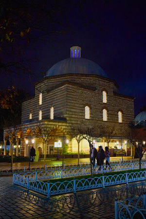 Istanbul - Turkey November 25 - 2022. night images of the streets of the old center of Istanbul, lifestyle.のeditorial素材