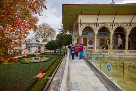 Istanbul, Turkey, November 28 2022. Topkapi Palace & Harem, images from inside the Plat, Buildings and Museums.のeditorial素材