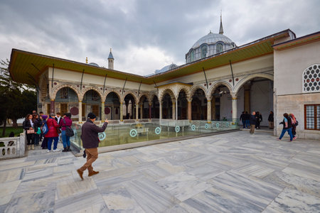 Istanbul, Turkey, November 28 2022. Topkapi Palace & Harem, images from inside the Plat, Buildings and Museums.のeditorial素材