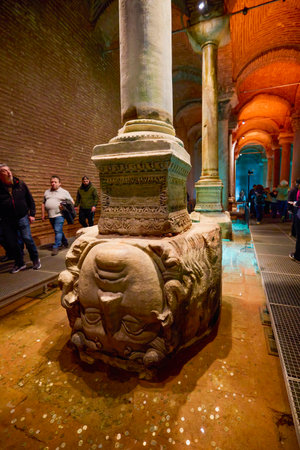 Istanbul Turkey November 29 2022. the Basilica Cisterns is the largest of several hundred ancient cisterns that lie beneath the city of Istanbul, Turkeyのeditorial素材
