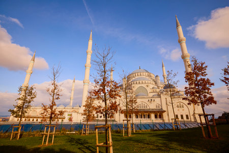 Istanbul Turkey, November 29-2022, Camlica Mosque seen from the outsideのeditorial素材