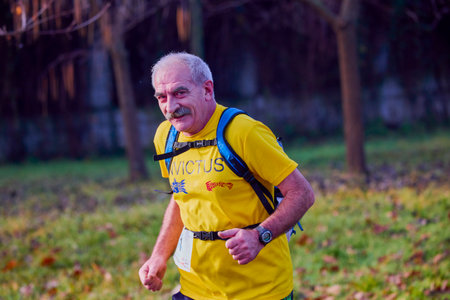 Pitesti Romania December 11-2022. Half marathon, sports event to promote sports and health in the local community.のeditorial素材