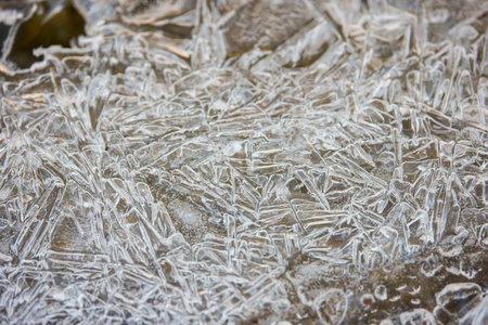 ice floes formed above a river