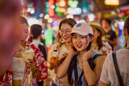 Bangkok Thailand 21-May 2023. Images from the Chinese city, Nightlife.のeditorial素材