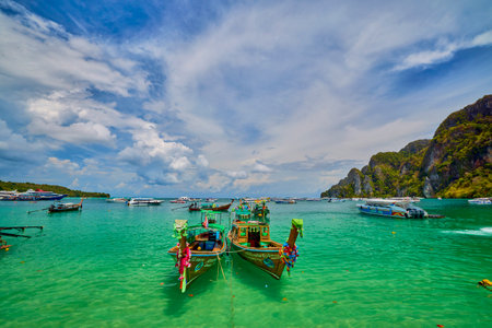 Phuket Thailand May 26, 2023. Phi Phi Islands Tour Pictures, Travel Scenery.の写真素材