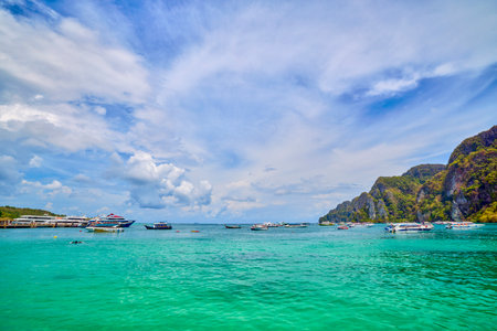 Phuket Thailand May 26, 2023. Phi Phi Islands Tour Pictures, Travel Scenery.のeditorial素材