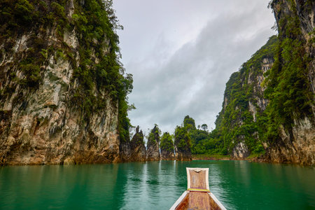 Landscape from Thailand, Khao Sok National Park, on a rainy day.