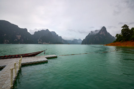 Landscape from Thailand, Khao Sok National Park, on a rainy day.