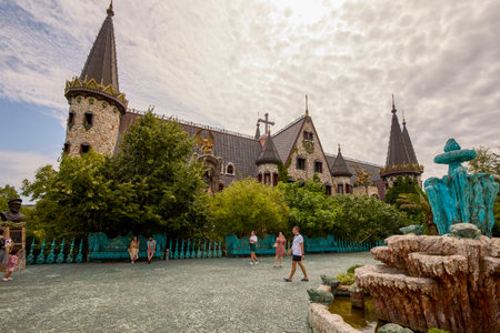 Sozopol Bulgaria 14 August 2023. Pictures with The Castle of Ravadinovo Bulgaria - In Love with the Wind, One of the most popular castles in Europe.のeditorial素材