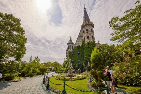 Sozopol Bulgaria 14 August 2023. Pictures with The Castle of Ravadinovo Bulgaria - In Love with the Wind, One of the most popular castles in Europe.のeditorial素材