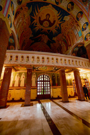 Curtea de Arges, Romania- 02 December 2023, Images of the new Archbishop's Cathedral, and also the royal necropolis.のeditorial素材