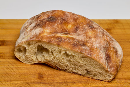sticky bread on a wooden table in the kitchen.