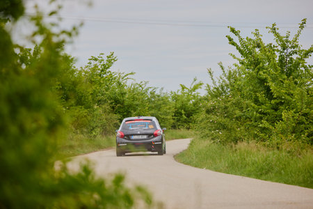 Albota, Arges Romania 09 May 2024, Arges Rally, images from stage one of checking and adjusting to the route.のeditorial素材