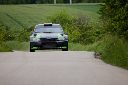 Albota, Arges Romania 09 May 2024, Arges Rally, images from stage one of checking and adjusting to the route.のeditorial素材