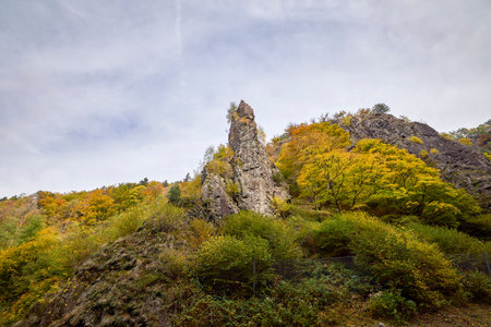Beautiful mountain landscape in autumn colors in the Black Forest mountains of Germany.
