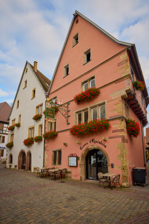 Eguisheim France Alsace Province October 17, 2025, images of buildings on the streets of the tourist area.の写真素材
