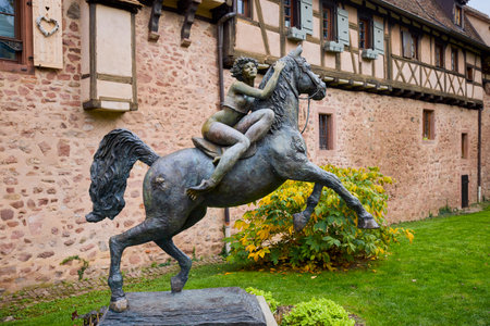 Riquewihr, France October 17, 2025. A small town in France located on the Alsace wine route, images of various tourist attractions specific to the area.の写真素材