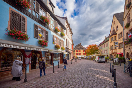 Kaysersberg-Vignoble, France October 17, 2025. A small town in France located on the Alsace wine route, images of various tourist attractions specific to the area.の写真素材