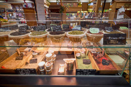 Colmar France October 17, 2025. images from the local central market with various productsの写真素材