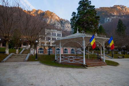 Baile Herculane Romania December 15, 2025. It is the oldest tourist resort in the country and also among the most important and visited permanent spa resorts in Romania and Eastern Europe.のeditorial素材