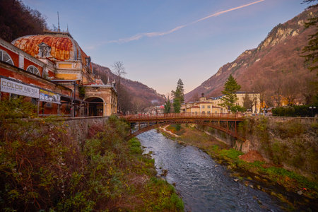 Baile Herculane Romania December 15, 2025. It is the oldest tourist resort in the country and also among the most important and visited permanent spa resorts in Romania and Eastern Europe.のeditorial素材