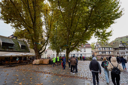 Strasbourg France October 20, 2025, images from Strasbourg, the city where the European Parliament is located, various tourist and important attractions of the cityのeditorial素材