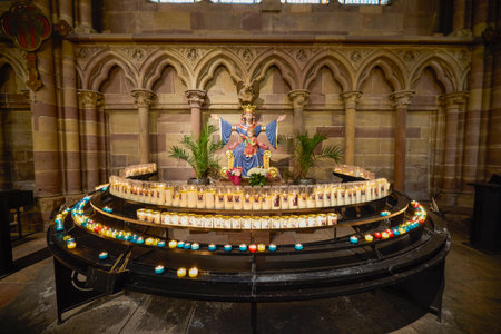 Strasbourg France October 20, 2025, interior images of Notre-Dame Cathedral in Strasbourgのeditorial素材