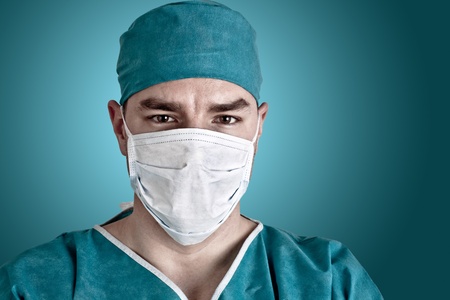 Portrait of doctor in scrubs  Close up shot の写真素材