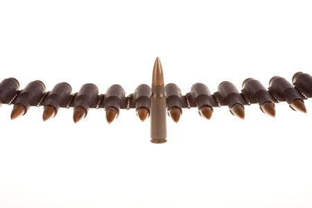 bullet belt ammunition and one single round