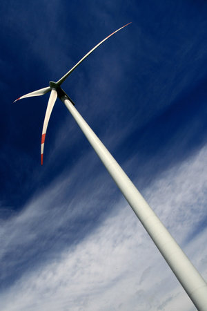 Wind mill plant, blue sky