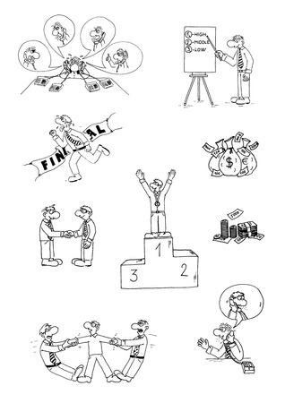 funny business people collection - cartoonのイラスト素材