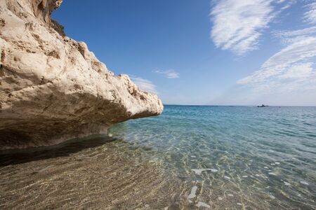 Beautiful beach at Cala Luna, Sardinia, Italyの写真素材