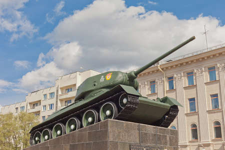 Soviet tank from WWII, model T-34, in Minskのeditorial素材
