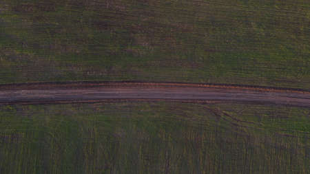 country road, view from above, aerial view.の写真素材