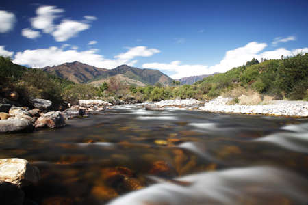 Mountain scenics, wilderness scene in central Bhutan. I love long exposures!の写真素材