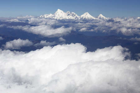 Sacred mountain of the goddess, or Mount Jholmolhari - the most sacred mountain of Bhutan.の写真素材