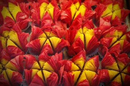 Lotus shaped pastry with colorful details, Hong Kong.