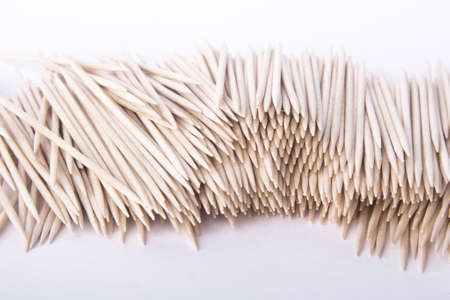 Toothpicks on a white backgroundの写真素材