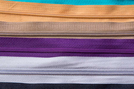 Colorful zippersの写真素材