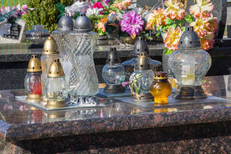 Decorated tomb on All Souls  Dayの写真素材