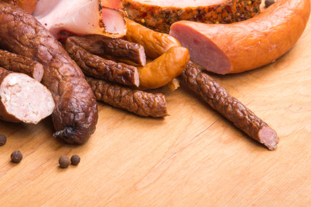 meat products on a wooden table