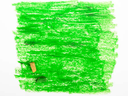 green background - oil pastels drawingの写真素材