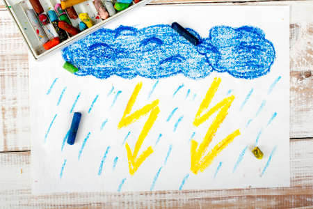 colorful drawing: thunderstormの写真素材