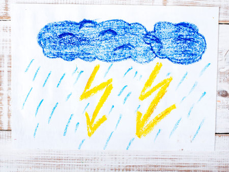colorful drawing: thunderstorm