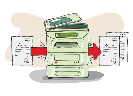 Copy Machine copies some documentsのイラスト素材