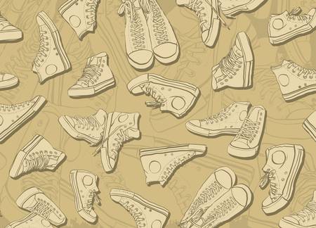 Abstract background formed formed sneakersのイラスト素材