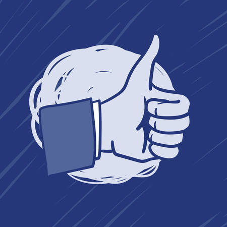 Hand drawn illustration of Like Hand iconのイラスト素材