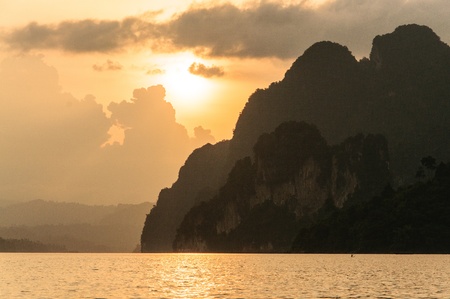 Sunset at Surat-Thani Thailandの写真素材