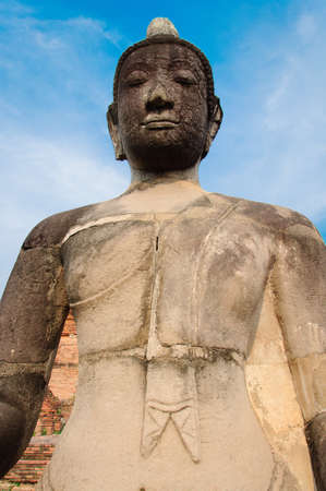 Stone Buddha image in ayudhya periodの写真素材